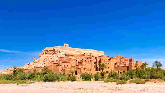 View of the ancient fortified village of Ait Ben Haddou in Morocco 9 Days Tour from Tangier