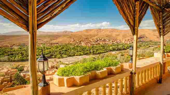 View of the ancient fortified village of Ait Ben Haddou in Morocco