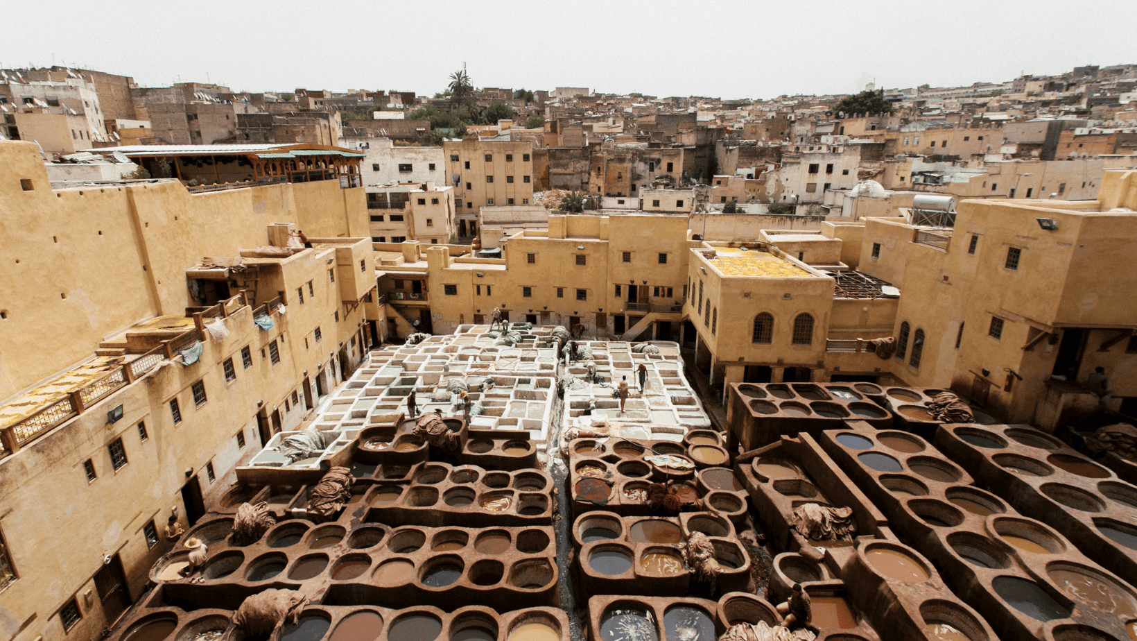 Panoramic view of Fes city in Morocco with its historic medina.6 Days Tour from Casablanca