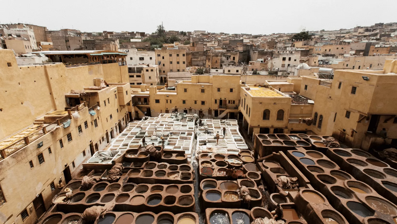 Panoramic view of Fes city in Morocco with its historic medina.6 Days Tour from Casablanca