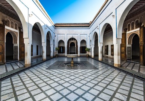 Beautiful courtyard in Bahia Palace,Morocco