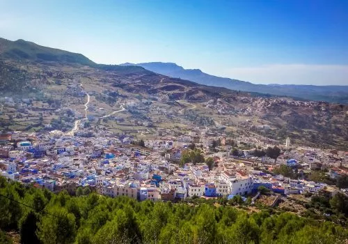 High view od Chefchaouen Blue Medina - Morocco